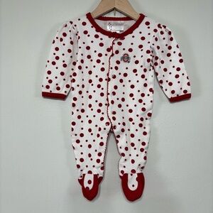 Ohio State Red/White Polkadot Body Suit Infant 12M
